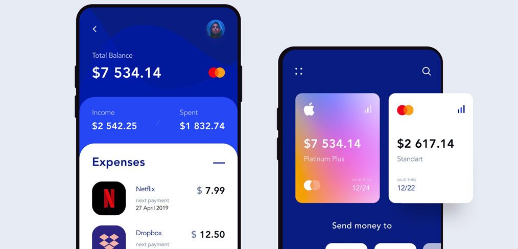 Banking app Figma mobile template