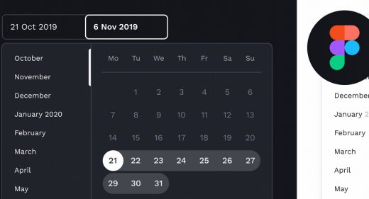Figma calendar widget UI