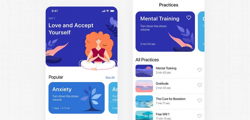 Meditation iOS app Figma template