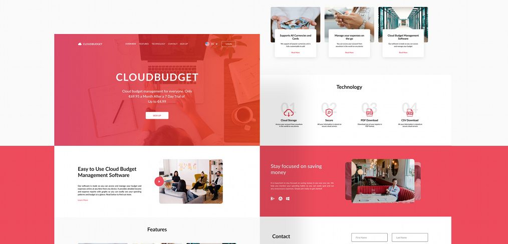 Business landing page Figma template