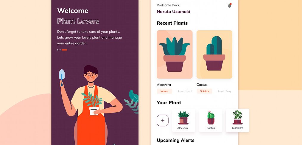 Plant lovers app template for Figma