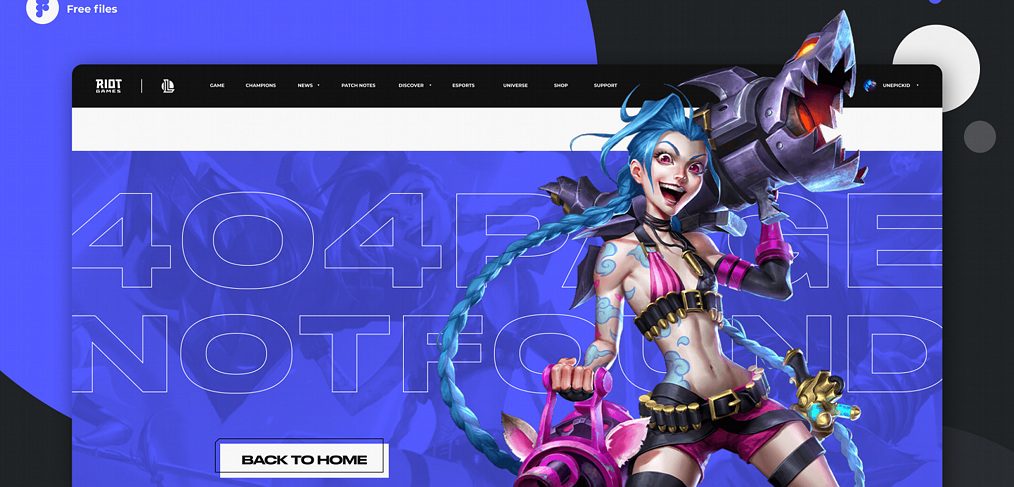 Gaming figma 404 page template