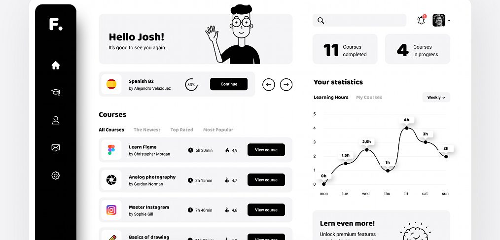 Figma Online Course Dashboard