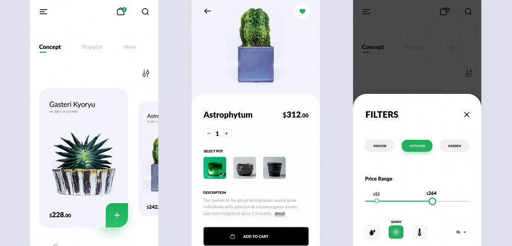 Figma plant shop app template