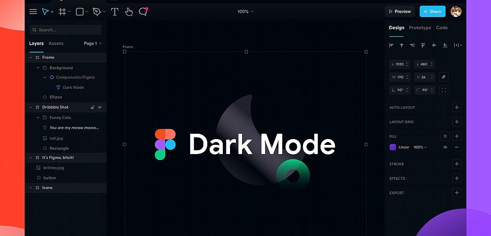 Figma dark mode exploration