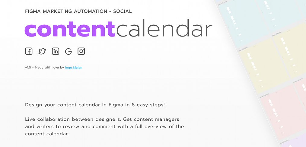 Figma content calendar template