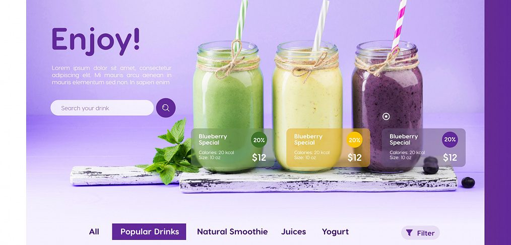 Smoothie concept page