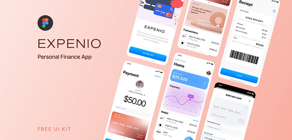 Expenio - Free Figma finance UI kit
