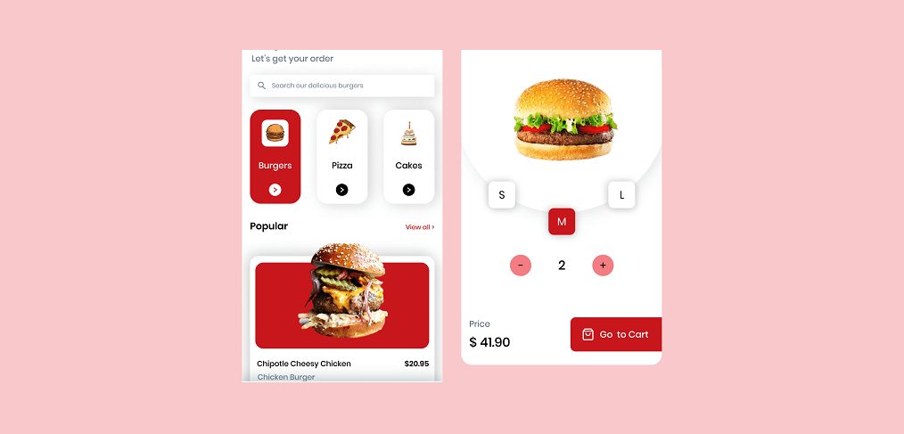 Food ordering Figma app template