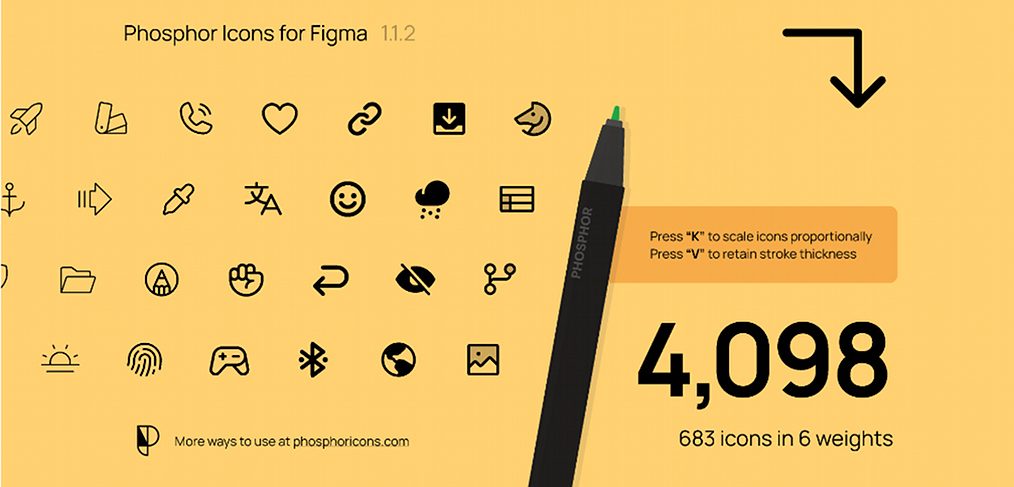 Phosphor - 683 free Figma icons
