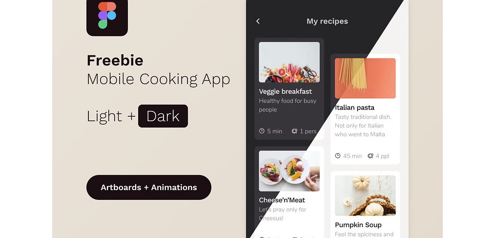 Figma cooking app template
