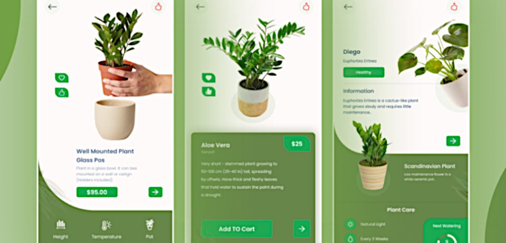 Plant care Figma mobile app concept