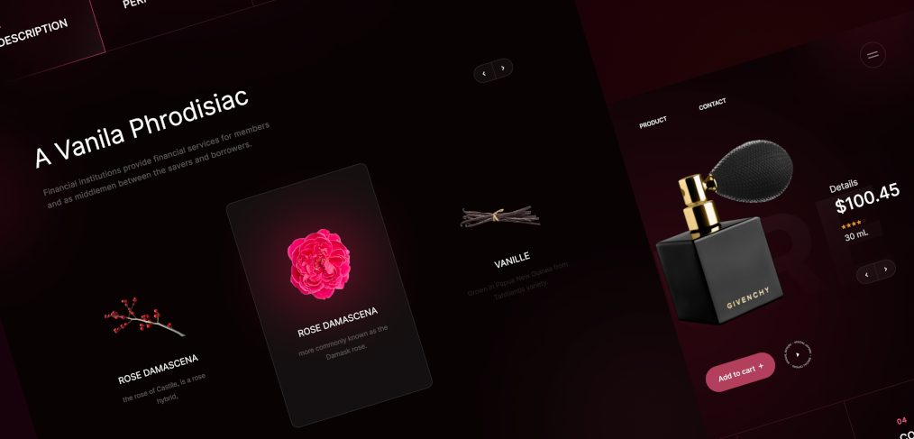 Perfume shop Figma website concept