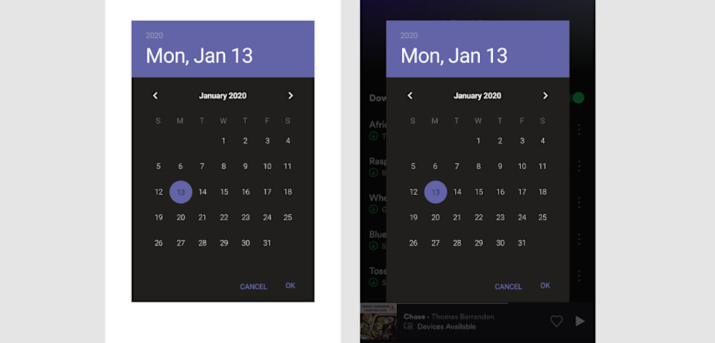Figma Android calendar template