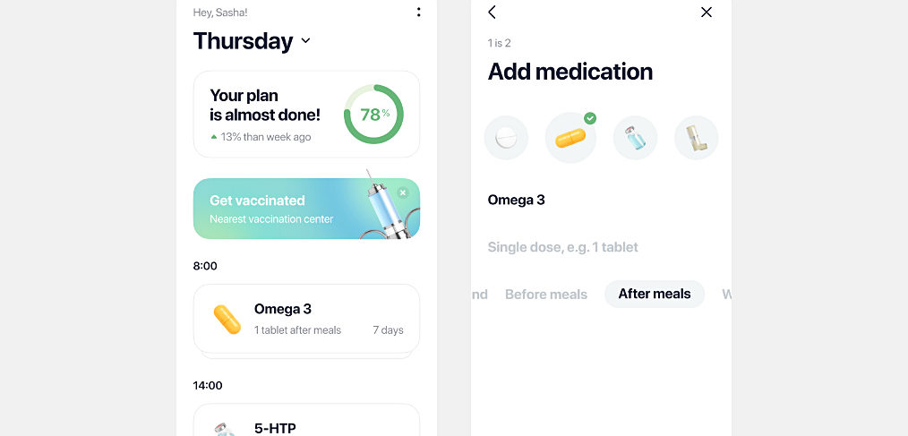 Medications tracking Figma app template