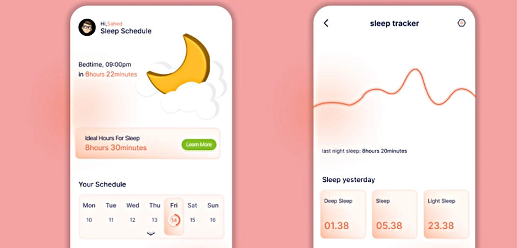 Sleep scheduling app concept