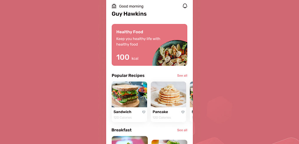Figma food nutrition app template
