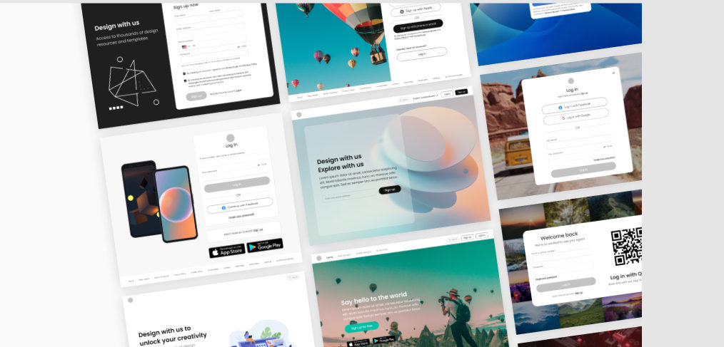 50 free log in and signup Figma templates