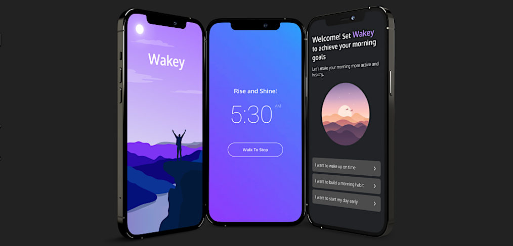 Alarm mobile app template for Figma