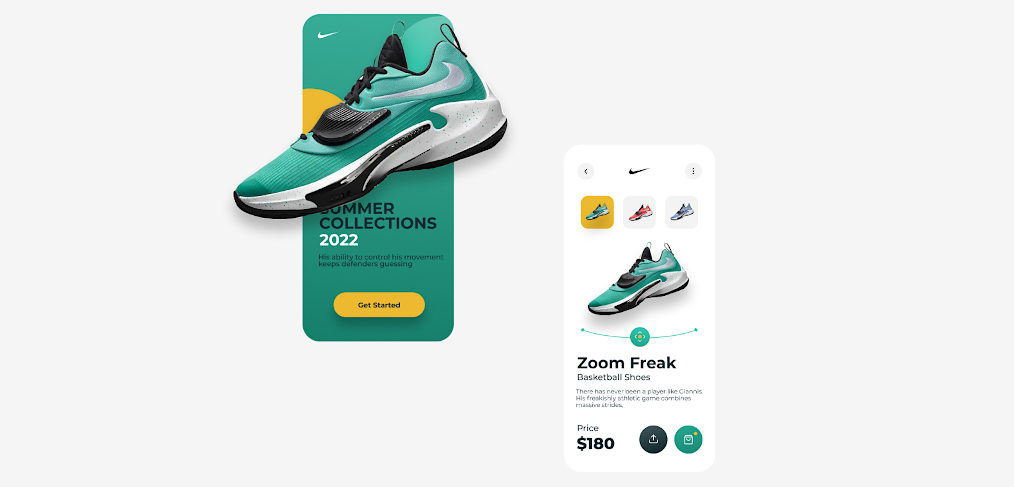 Nike shoes Figma mobile app concept