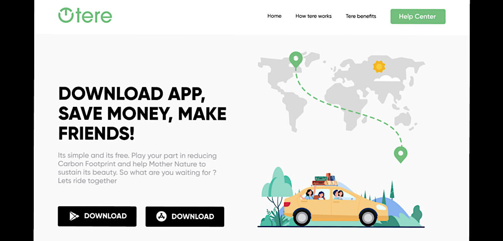 Ride sharing Figma website template