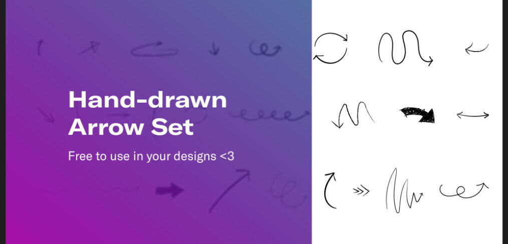 Free hand-drawn Figma arrows