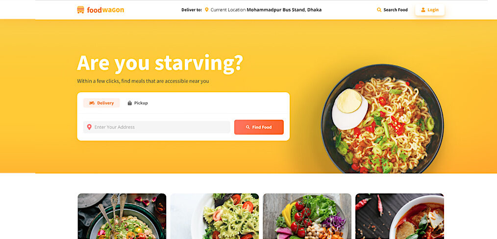 Figma Food delivery landing template